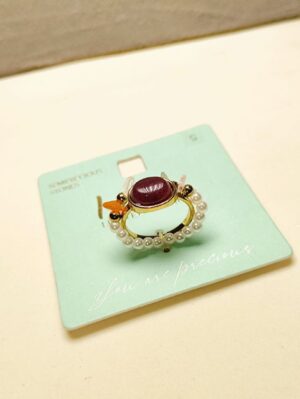 انگشتر سنگ طبیعی قرمز