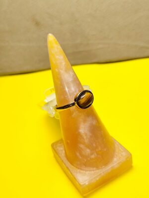 انگشتر سنگ طبیعی قهوهای