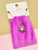 گردنبند پاکتی طرح خورشید نگین دار