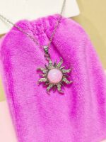 گردنبند پاکتی طرح خورشید نگین دار