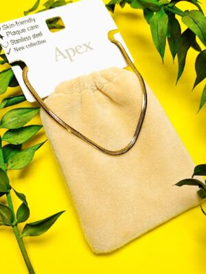 گردنبند پاکتی طرح زنجیر ماری طلایی