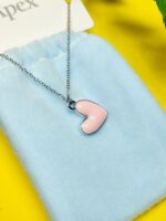 گردنبند پاکتی طرح قلب صورتی