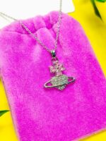 گردنبند پاکتی طرح قلب کهکشانی