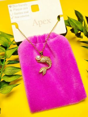 گردنبند پاکتی طرح ماهی