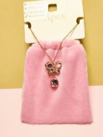 گردنبند پاکتی طرح پروانه ای نگین دار