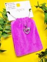 گردنبند پاکتی طرح پروانه نگین دار