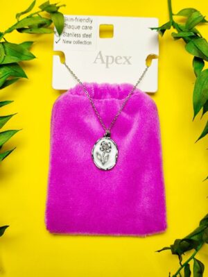 گردنبند پاکتی طرح گل