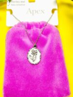 گردنبند پاکتی طرح گل