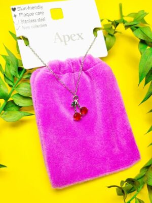 گردنبند پاکتی طرح گیلاس