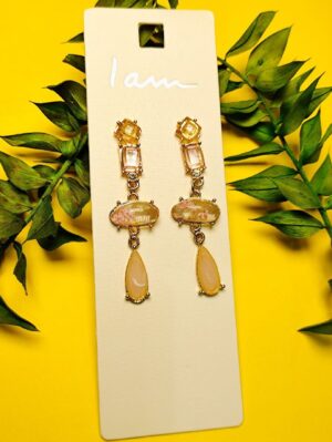 گوشواره آویزی طرح مدرین نگین دار