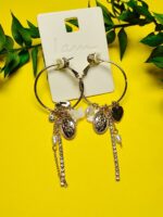 گوشواره طرح نگین دار قلبی