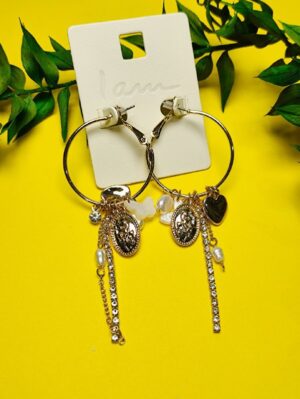 گوشواره طرح نگین دار قلبی