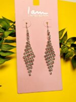 گوشواره نگین دار طرح لوزی