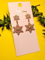 گوشواره آویزی طرح ستاره ای نگین دار