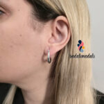 گوشواره مدل گرد نقره ای