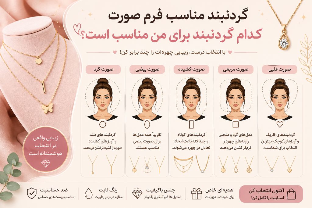 گردنبند مناسب فرم صورت